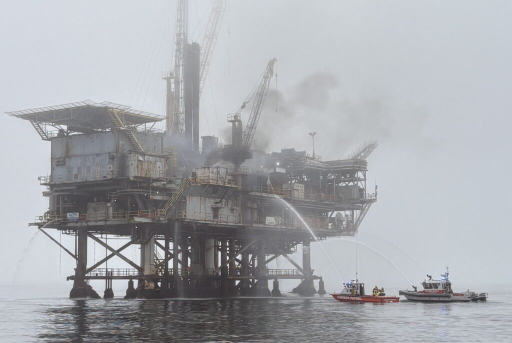 Emergency Crews Battle Fire on Offshore Platform in California’s Santa Barbara Channel